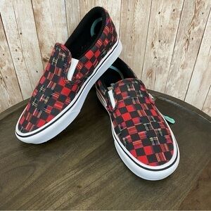 Vans Comfycush Slip On Plaid Check Sneaker Size 6.5 Women